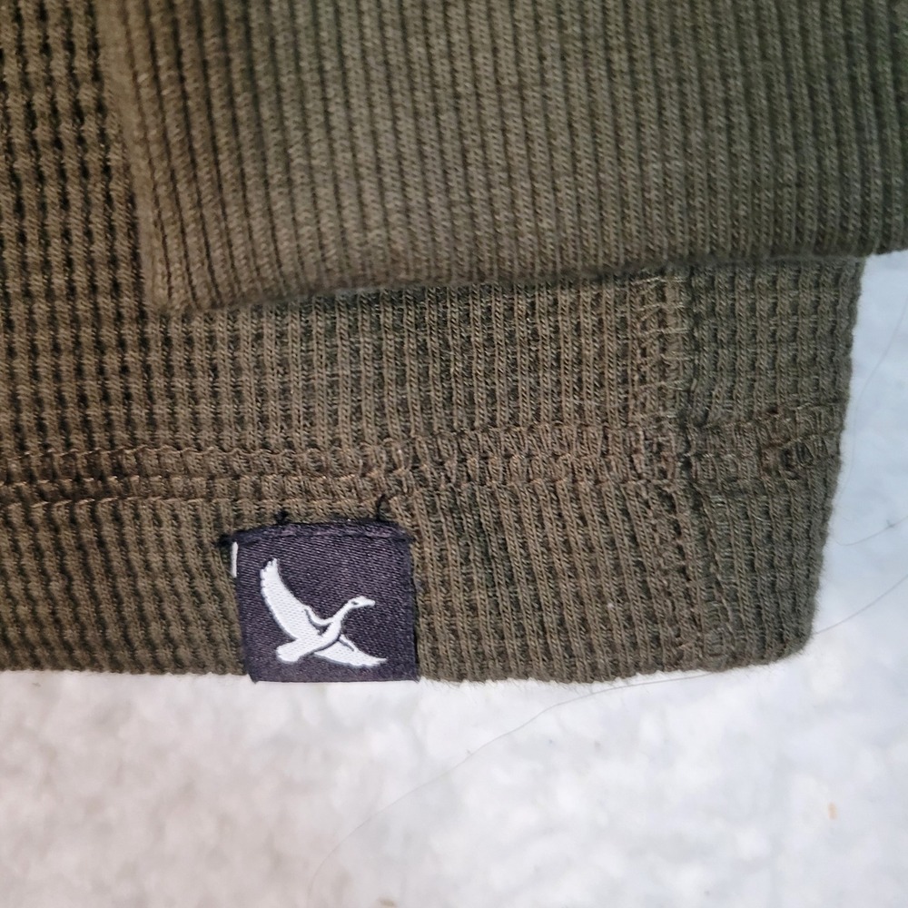 Eddie Bauer Thermal Henley Mens 2XL Dark Fatigue Green Waffle‎ Knit Long Sleeve - Picture 3 of 14
